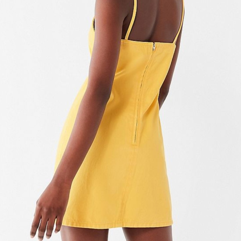 Urban Outfitters Yellow Denim Slip Dress